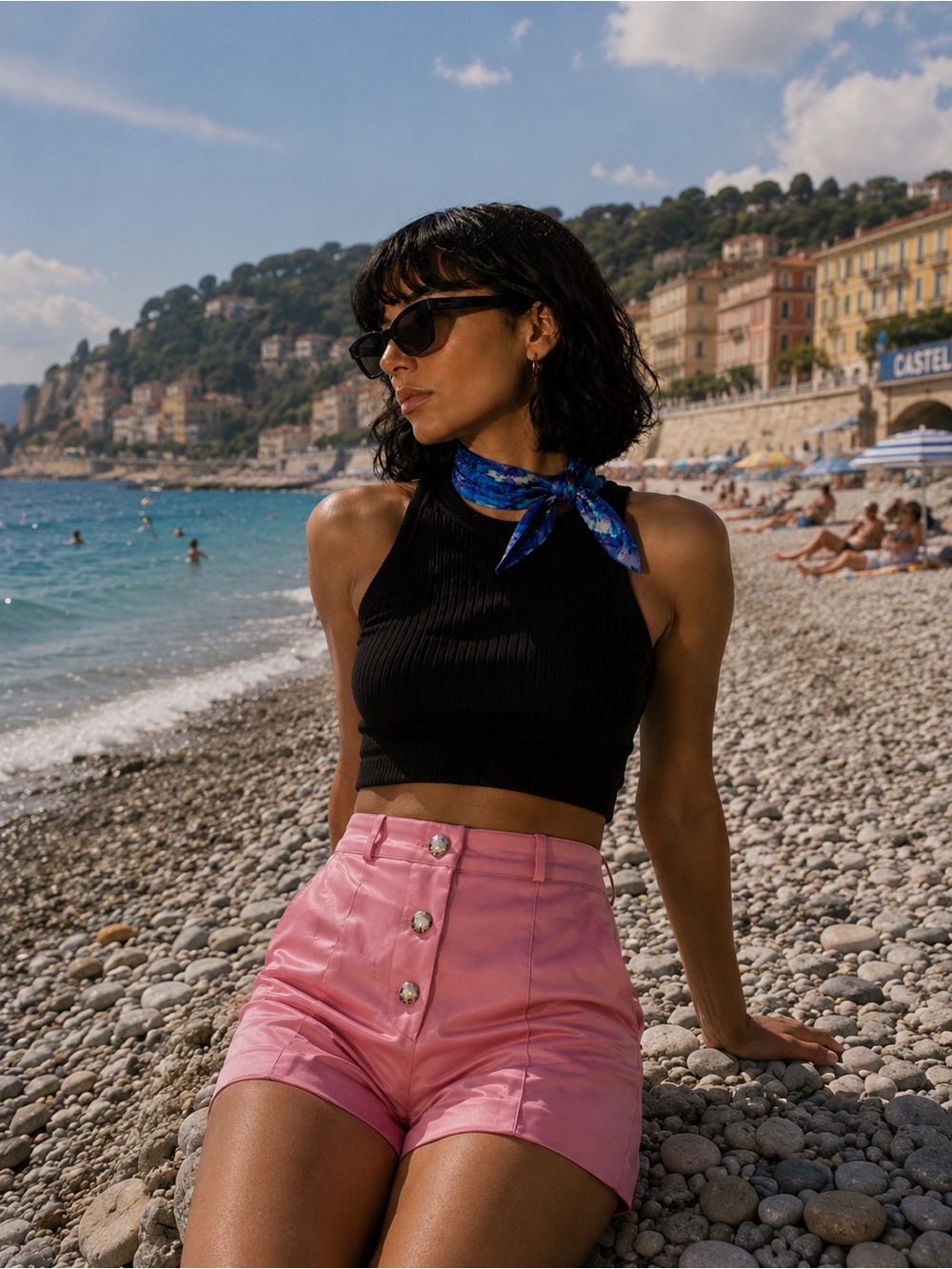 Zara High Waist Pink Women's Shorts